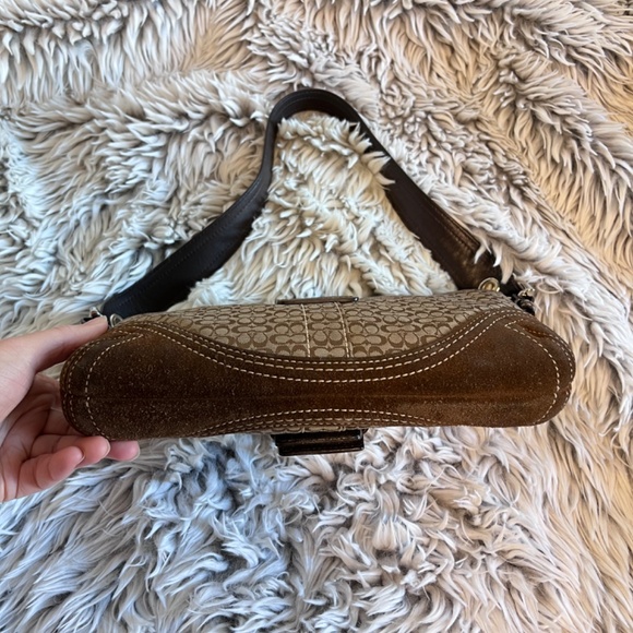 Coach Vintage Y2k Soho Brown Mini Leather Signature Jacquard Shoulder Purse Bag - Picture 4 of 11